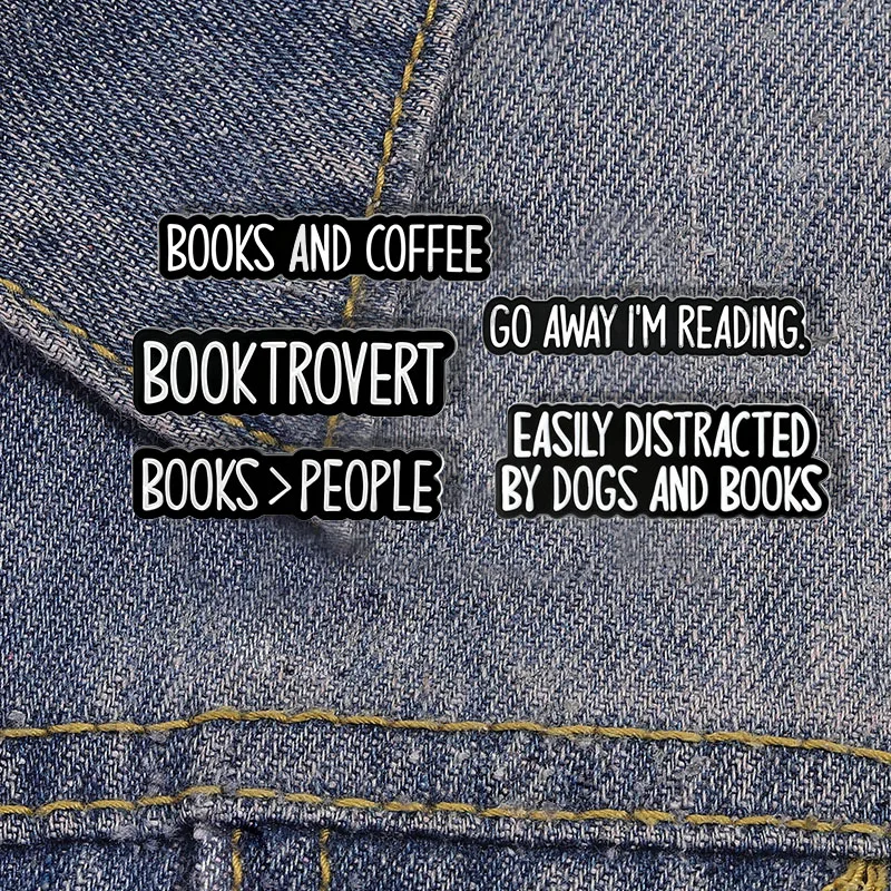 Creative book theme, fun brooch, lovers, English quotes, badges, simple and versatile letter brooch accessories