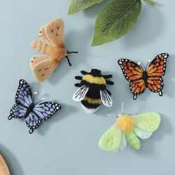 New Poke Wool Felt Handmade DIY Doll Insect Butterfly Moth Bee Brooch Material Kit Plush Toys For Children Women Bag Decoration