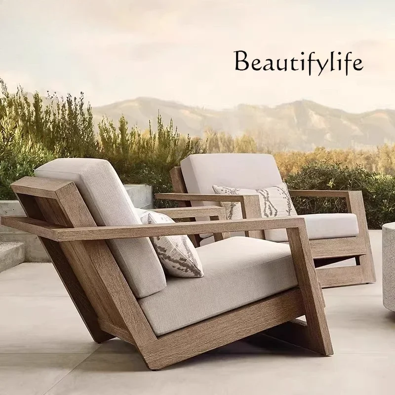 

hogar Nordic outdoor sofa teak courtyard outdoor design high-end hotel terrace anti-sofa combination
