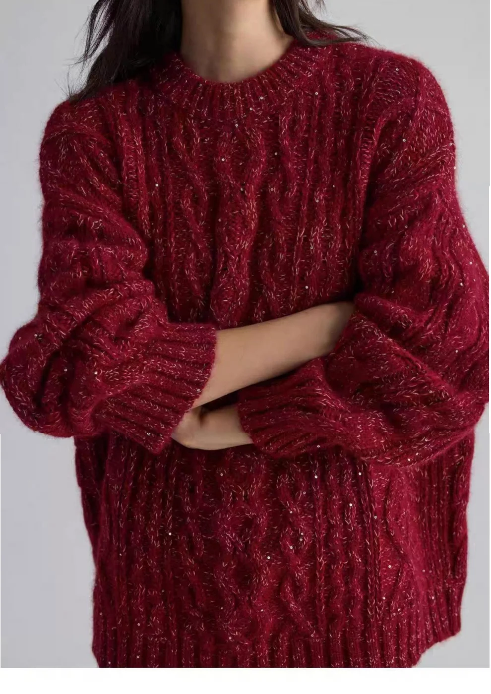 

New Women O-neck Grace Pullover Thick Sweater Autumn Winter Warm Soft 100% Merino Wool Knitwear Korean Fashion Casual Jumper Top