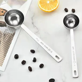 1PC Stainless Steel Coffee Scoop, Tablespoon Measuring Spoon Long Handle Coffee Spoon for Kitchen Cafe Making.