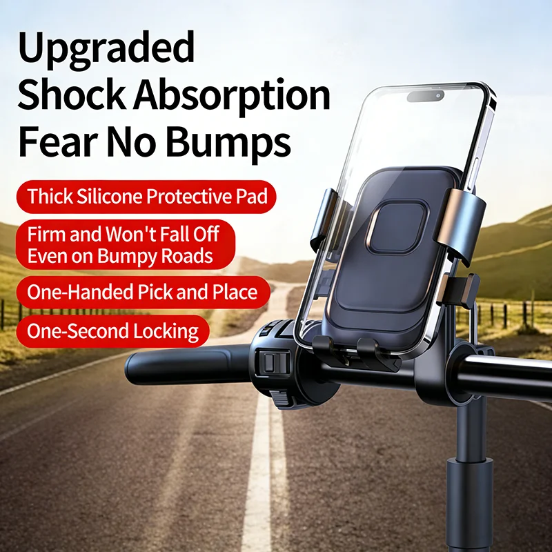 

Motorcycle Bicycle Phone Holder Stand Handlebar Rearview Mirror Navigation GPS Cellphone Bracket for iPhone 17~12 Samsung Xiaomi