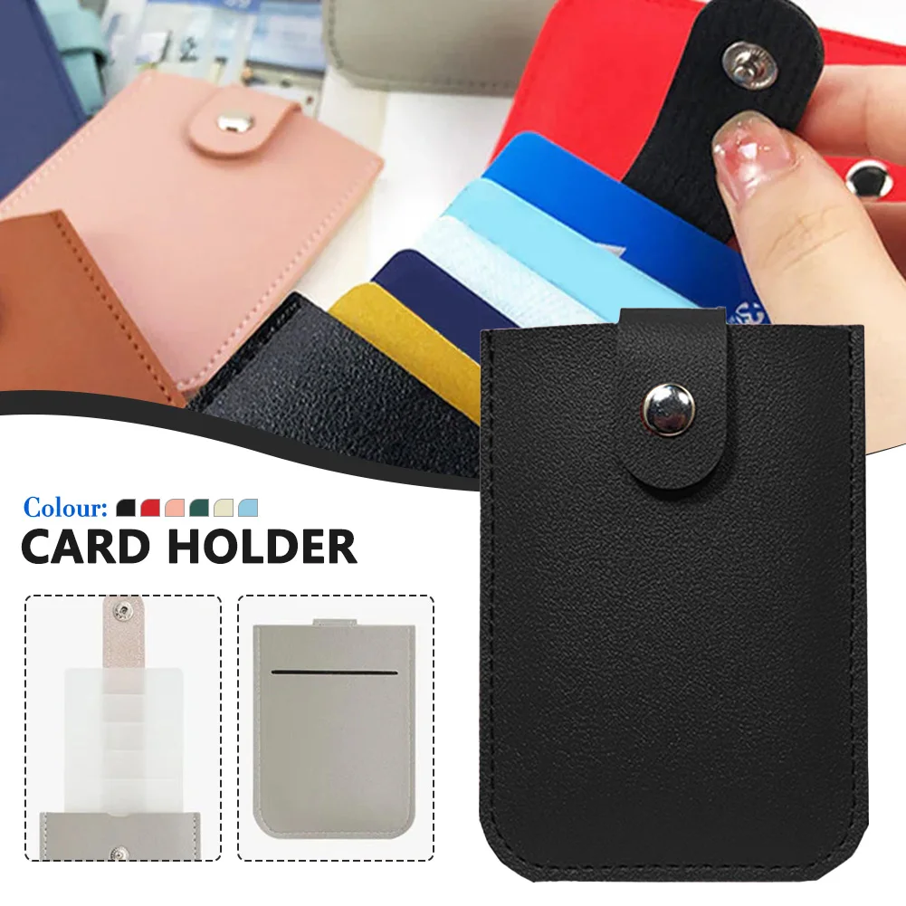 Simple Solid-Color 6 Slots Retractable Card Bag Lightweight Pu Leather Card Wallet For Shopping Fashion Pull-Out Card Holde