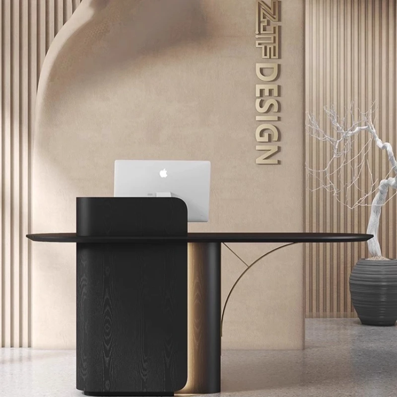 صالون تجميل مكاتب استقبال صغيرة فاخرة بسيطة صالون حديث منصة مشروبات الخروج متجر استقبال أثاث المكاتب Mostrador