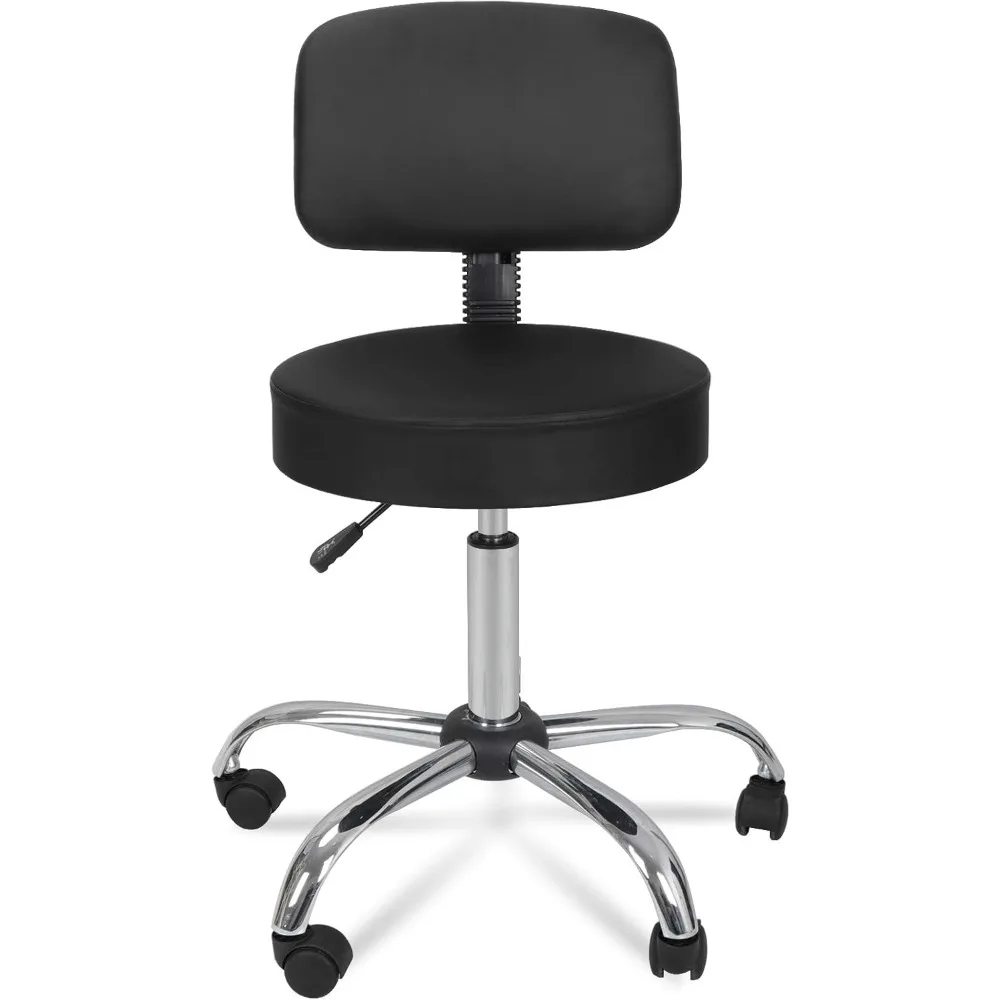 Swivel Salon Spa Stool Chair with Back Support Adjustable Hydraulic Rolling Stool Office Stool with Wheels for Beauty Barber