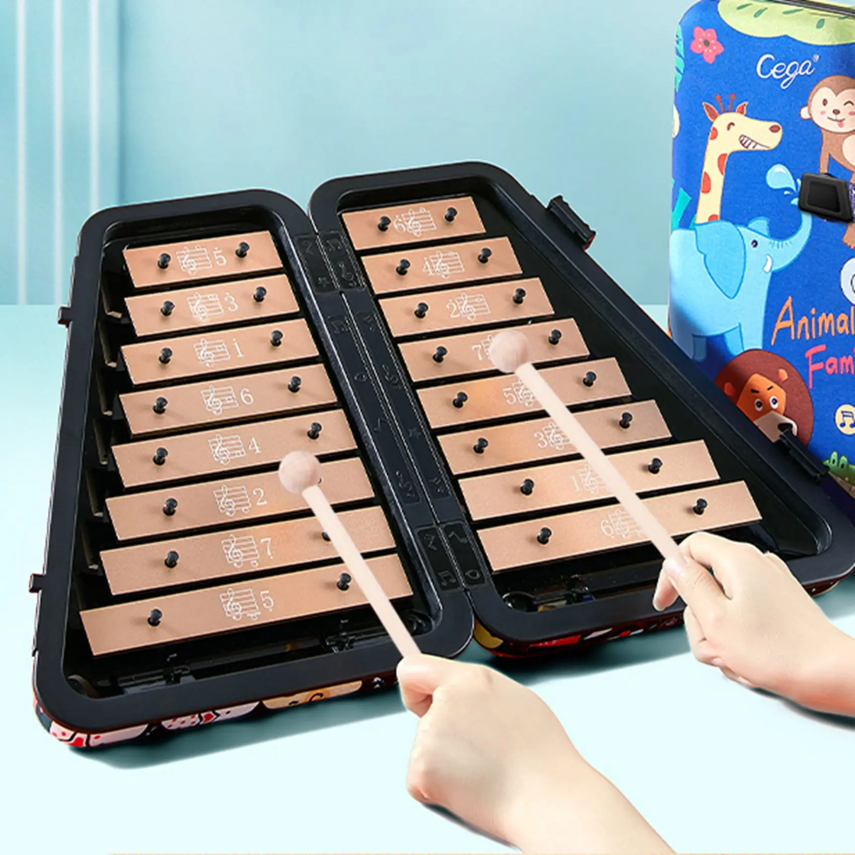 AT77 2 คู่ค้อนไม้ Percussion Sticks สําหรับ Energy Chime, ระนาด, บล็อกไม้, Glockenspiel และ Bells