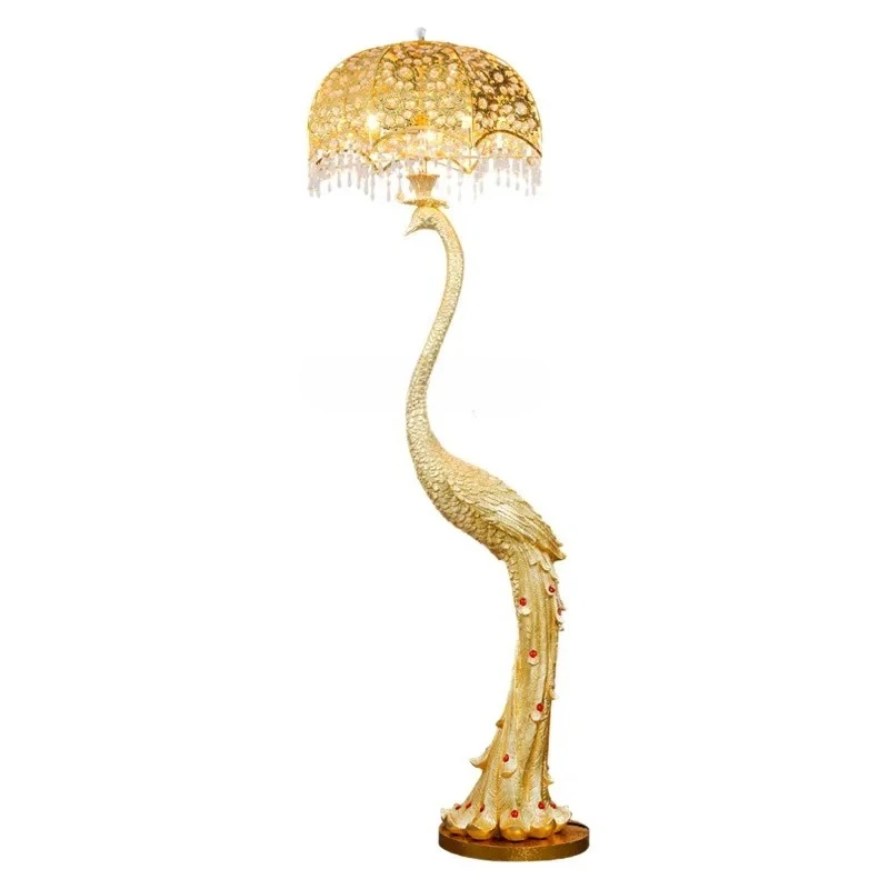 High-End Fall Floor L New Arrivals new GY-European Creative Crystal Peacock Floor Lamp, Fall Floor Lamp, Living Room Decoration