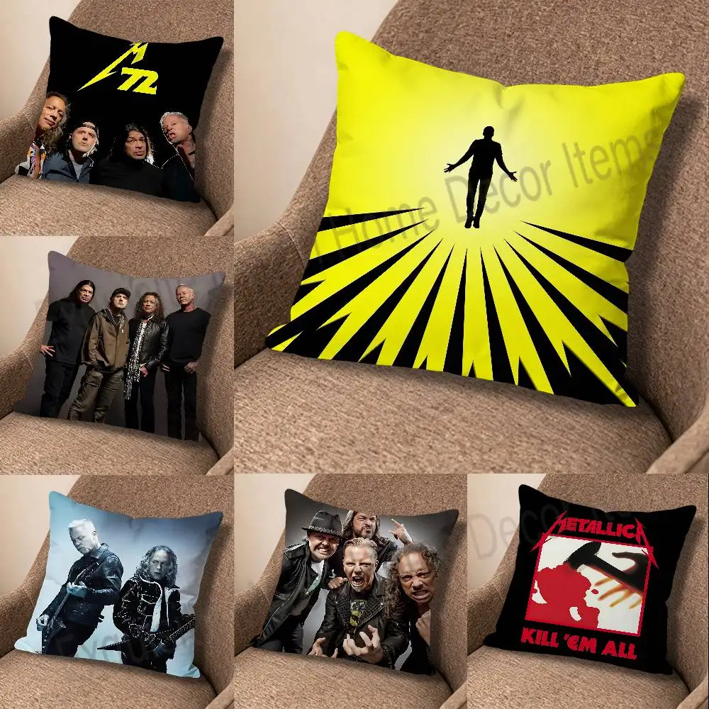 72 S-seasons M-metallica Pillow Cases for Bedroom Living Room Sofa Home Decor Polyester Cushion Cover with Zipper