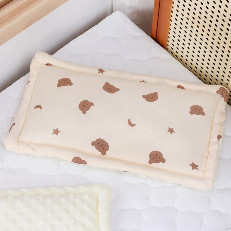 Soft & Breathable Newborn Pillow Cotton Baby Bedding Pillow Provide Comfortable Rest for Infants for Boys Girls Durable