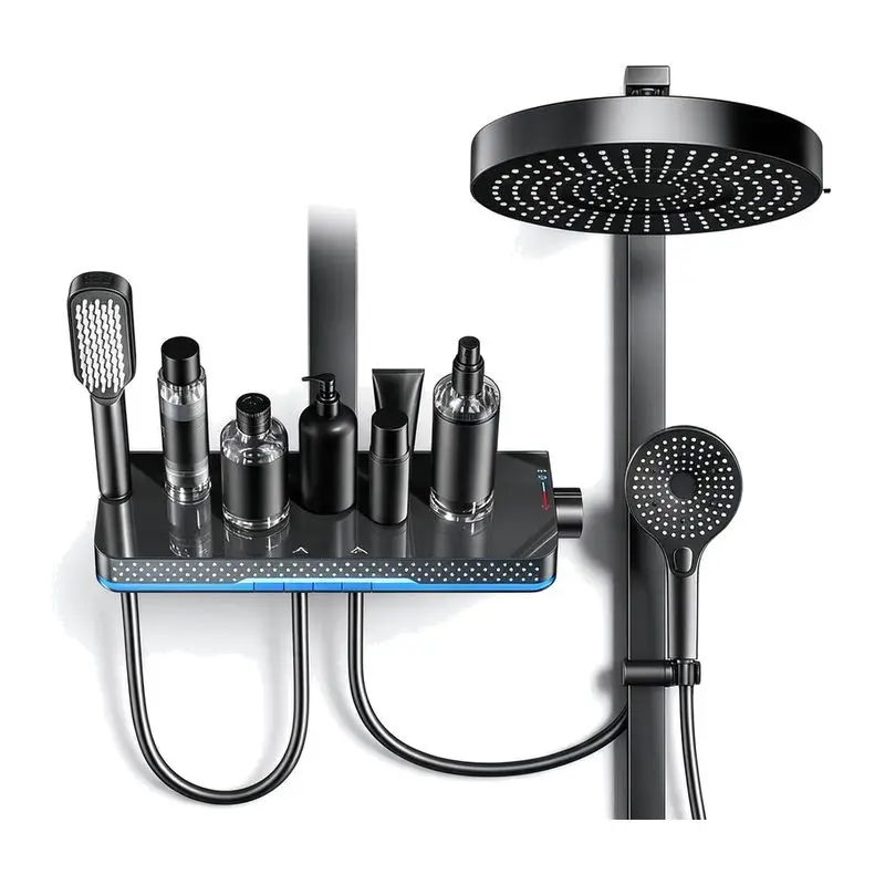Thermostatic Piano Key Shower Shower Set Household Bathroom Toilet Oversized Storage Table Rain Nozzle