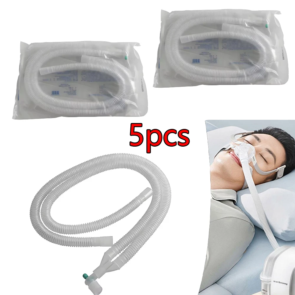 

5pcs Anesthesia Ventilator Breathing Circuit Corrugated Tube Disposable Tube 1.2m For adults and children