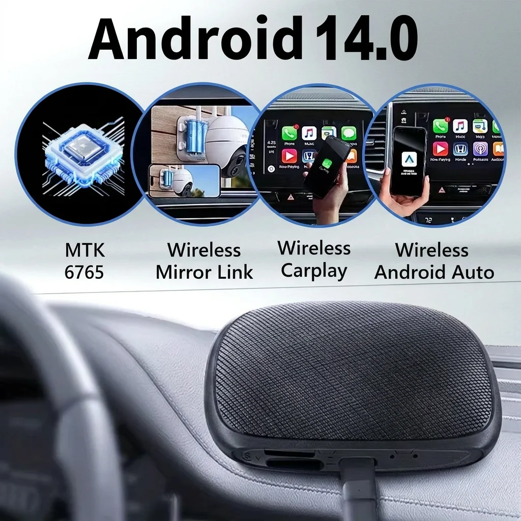 Carplay AI Box Android 14 Wireless Android Auto Smart TV Box For Youtube Netflix Toyota Mazda Hyundai Haval GMC Ford MG VW Kia