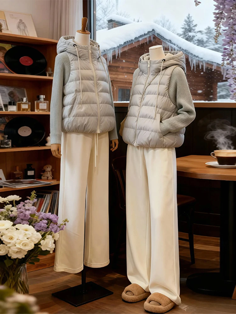 

Молочно-белый вязаный свитер с пэчворком, короткая хлопковая куртка, женская зимняя модная хлопковая верхняя одежда