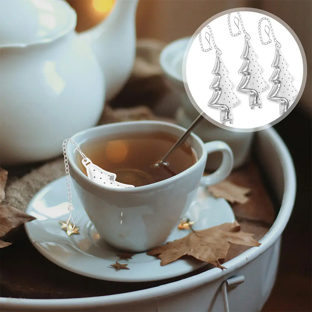 4Pcs Stainless Steel Mesh Tea Infusers Tree Shaped Loose Leaf Tea Strainers Reusable Spice Filter Diffuser for Home Office
