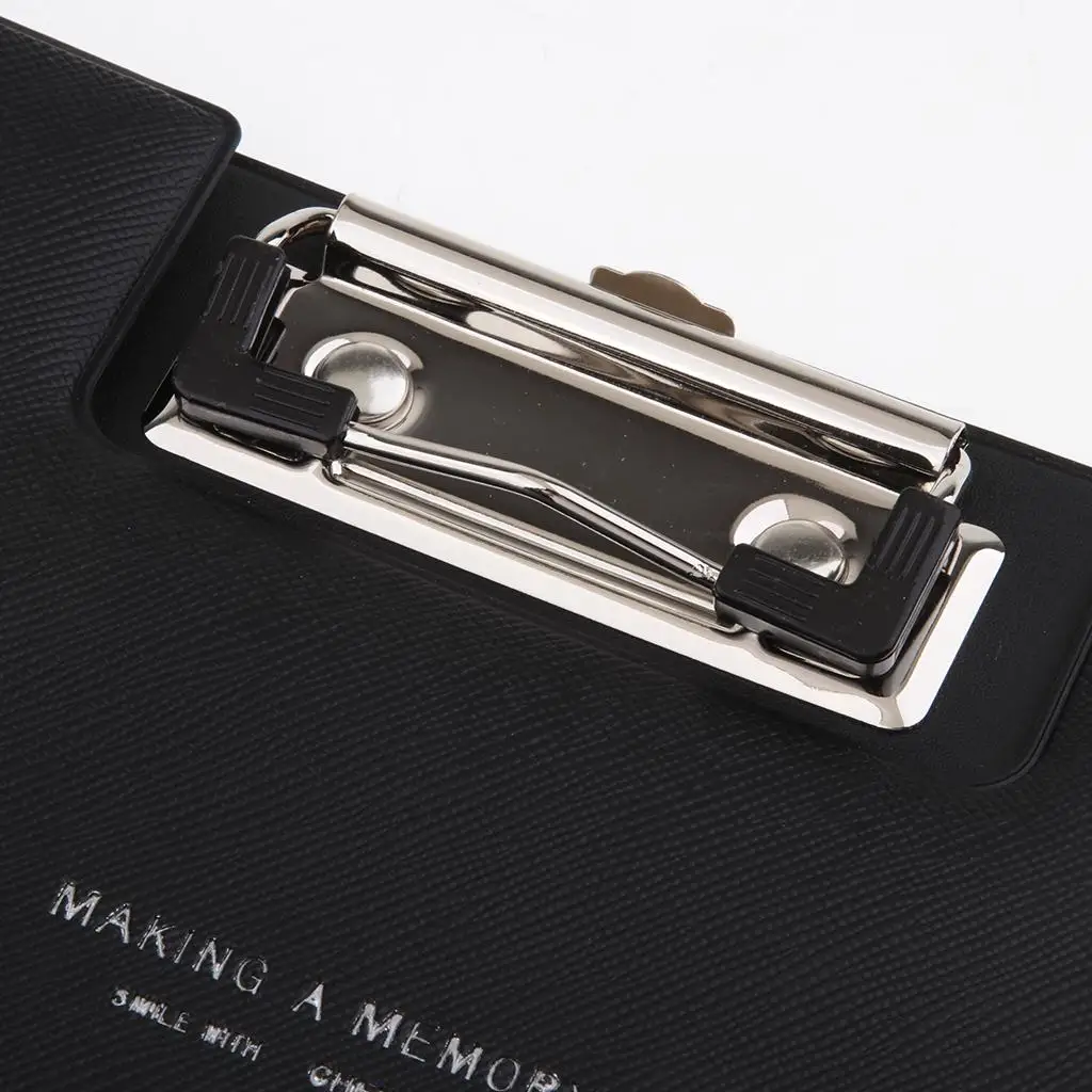 Clipboard for Document Storage, Writing Pad Made of Black PU