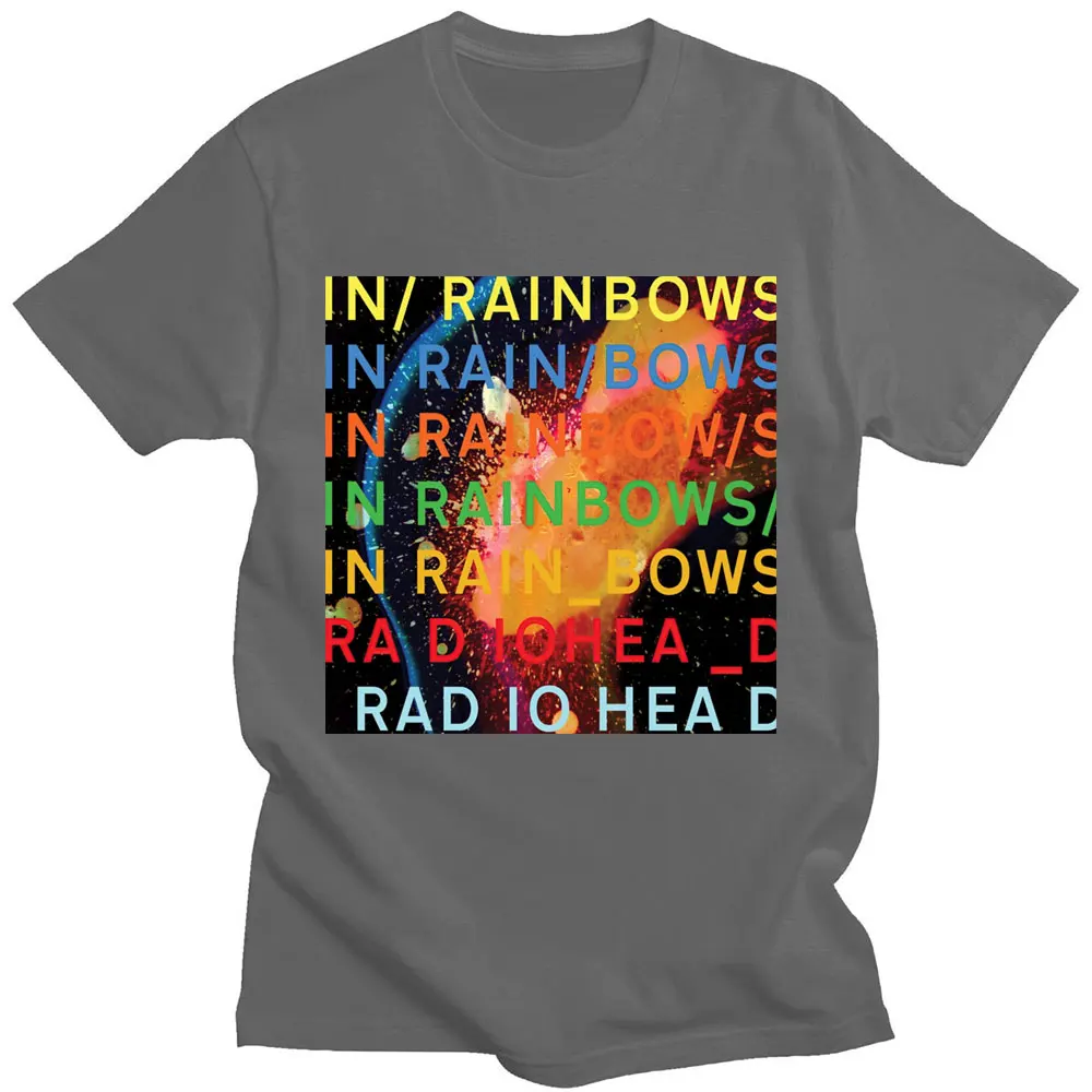 Band Rock Radiohead T Shirt Music Album In Rainbows Graphic T Shirts Men\'s Hip Hop Streetwear Gothic Cotton Tee Shirt Oversize