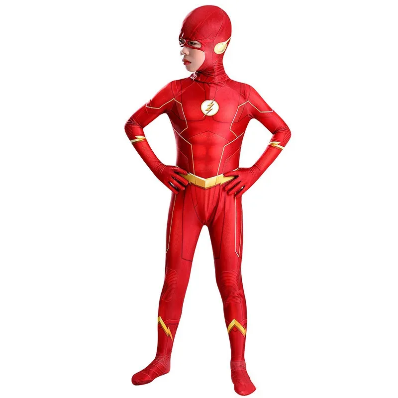 Una famiglia amorevole Bambini Flash Man Ragazzi Costume Cosplay Anno Carnevale Festa in maschera con copricapo Maschera Imposta 2025 Nuovo