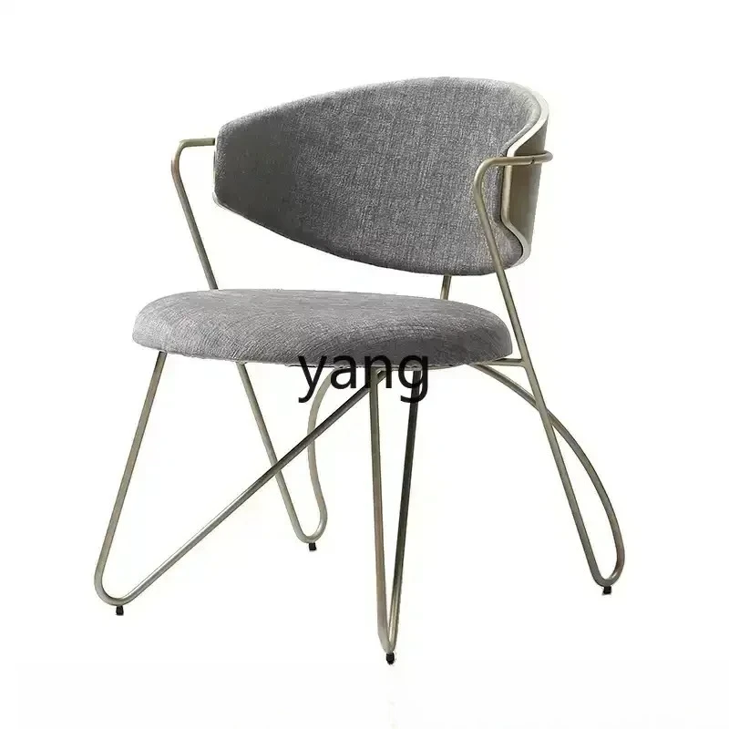 

LH retro industrial curved wood western restaurant light luxury armrest leisure chair