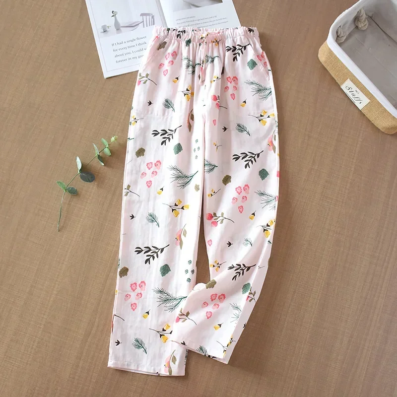 Damen Sommer hose aus 100% Baumwolle, die große, lockere Heimhosen schläft
