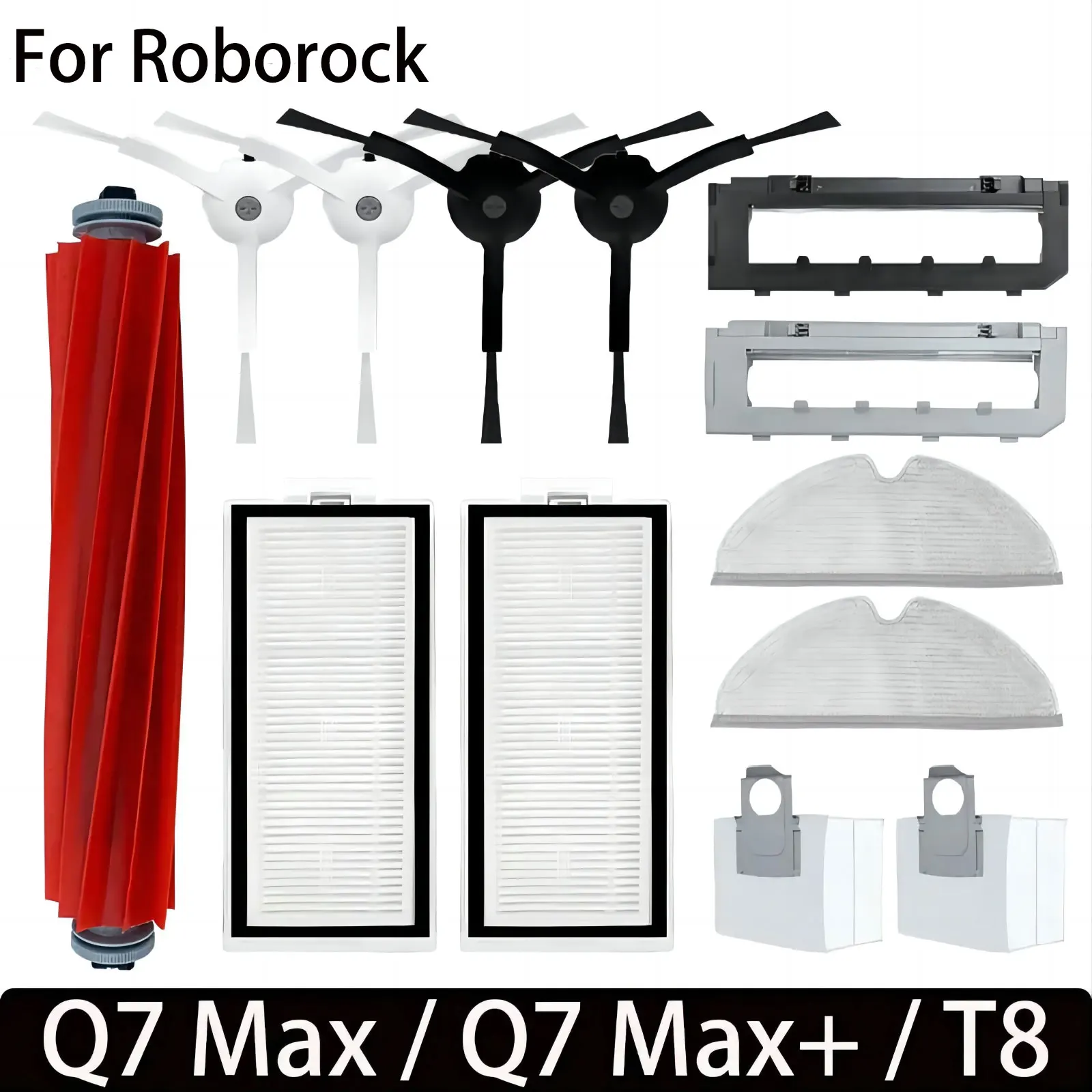 

For Roborock Q7 Max / Q7 Max+ / T8 Dust Bag Hepa Filter Accessories Main Side Brush Mop Cloth Robot Vacuum Cleaner Parts