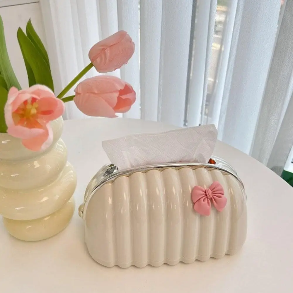 Simple Irregular Cloud Shape Tissue Box with Spring Inside Home Living Room Light luxury Shell Spring Paper Box Holder