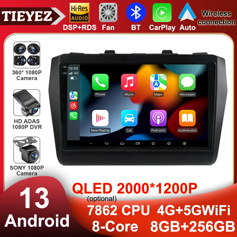 

9" QLED Android 13 For Suzuki Swift 5 2016 - 2020 Car Radio Multimedia Video Player Navigation Stereo GPS Carplay AutoRadio