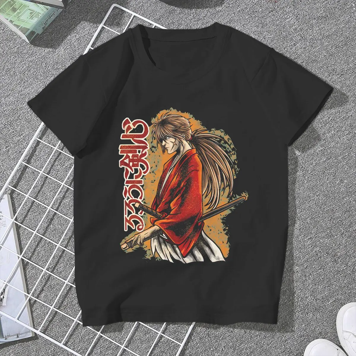 Kenshin Himura Samurai X Women Clothes Rurouni Kenshin Manga T-shirt Goth Vintage Female Blusas