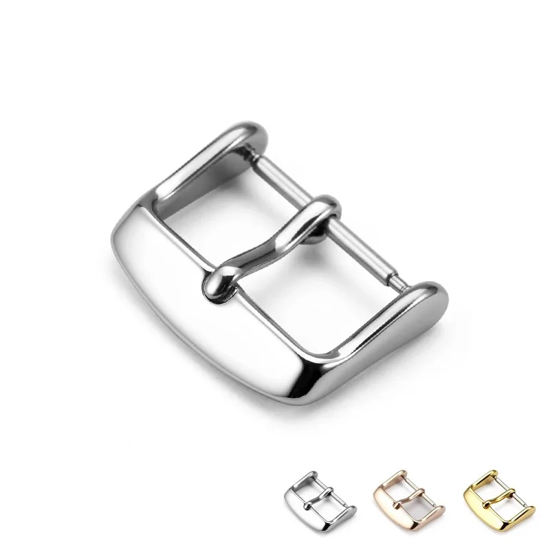 10 12 مللي متر 14 مللي متر 16 مللي متر 18 مللي متر 20 مللي متر 22 مللي متر الفولاذ المقاوم للصدأ حزام الساعات مشبك النساء الرجال الفضة الصلبة المعادن حزام (استيك) ساعة المشبك حزام لحزام