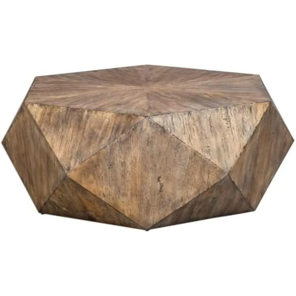 48 inch Coffee Table Burnished Honey/Light Gray Glaze Material: MDF  This is a very artistic product from an overseas designer