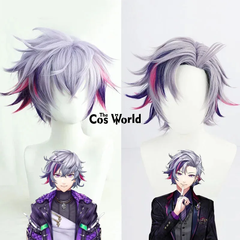 الظاهري YouTuber VTuber Fuwa Minato أنيمي تأثيري الباروكات الألياف مقاومة للحرارة الشعر الاصطناعية + غطاء شعر مستعار