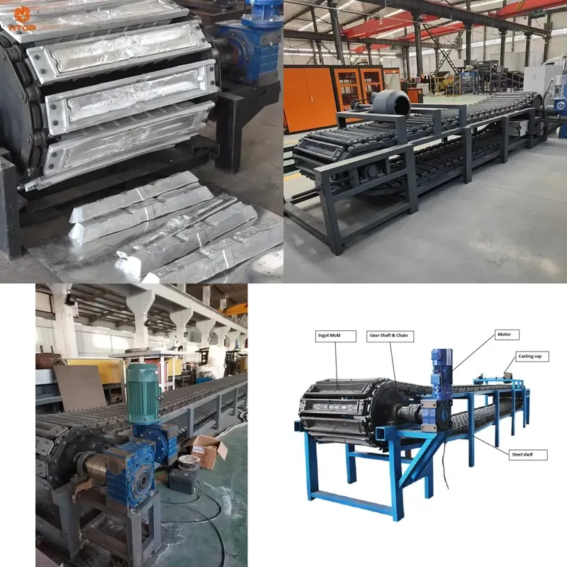 2026 CE HTGP High Quality 4-22m Aluminium Alloy Ingot Making Machine Automatic Brass Zinc Ingot Continuous Casting Production