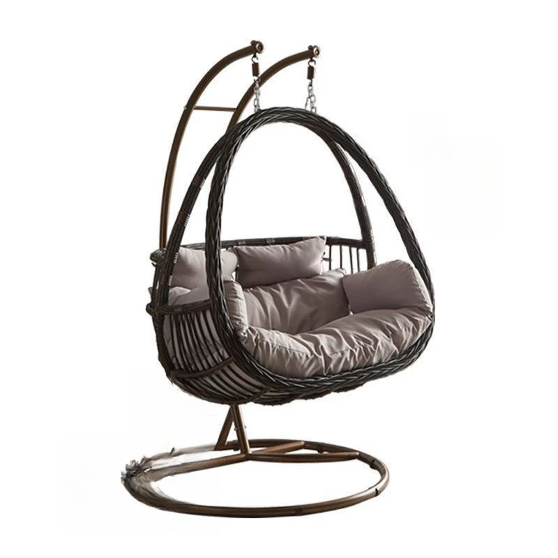 

Hanging basket balcony cradle chair household hammock lazy swing indoor double hanging chair rocking chair three-piece set