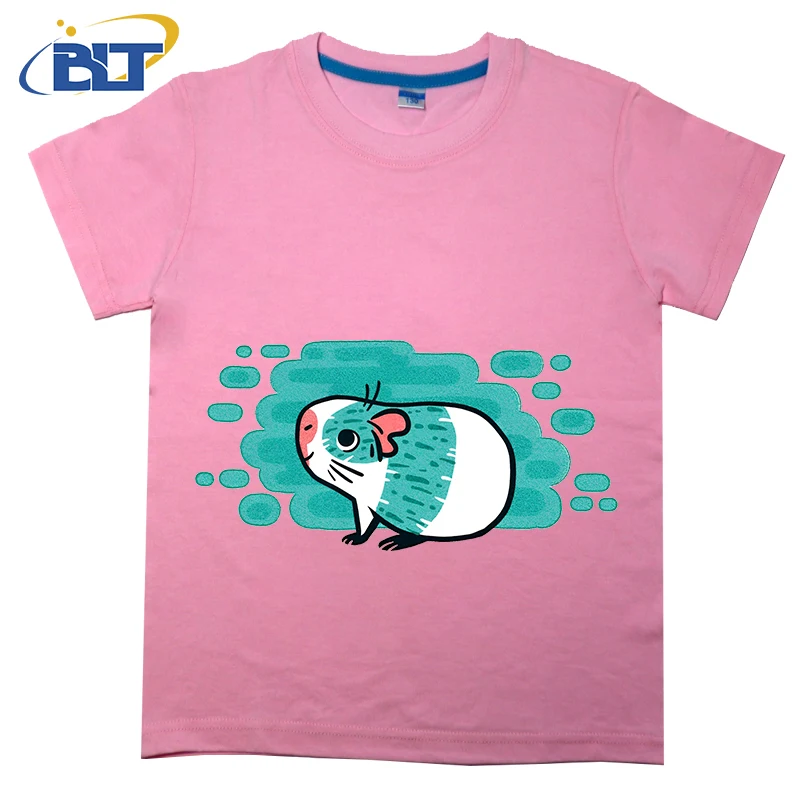 

Blue Guinea Pig Printed Kids T-shirt Summer Cotton Short Sleeve Casual Tops Suitable for Boys and Girls