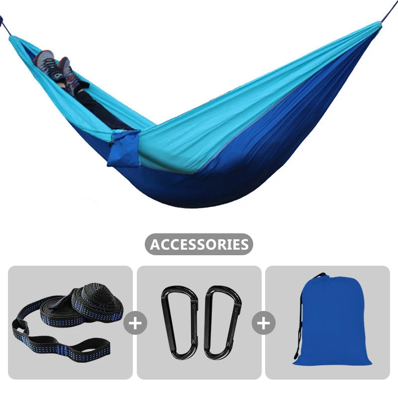 2 Person Ultralight Outdoor Camping Hammock Sleep Swing Tree Bed Garden Backyard Furniture Hanging Chair Hangmat 270*140cm Park