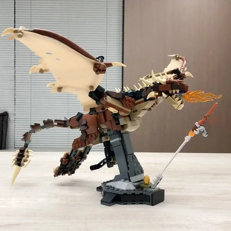 MOC In Stock 670pcs Hungarian Horntail Dragon Building Blocks 76406 Bricks Children Birthday Christmas Toys Gift For Kid Adult