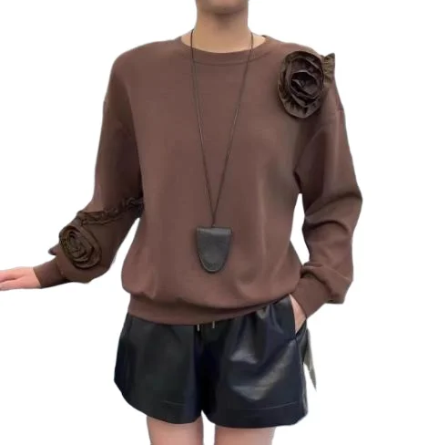 

3d flower sweatshirts women spring flowerl tops