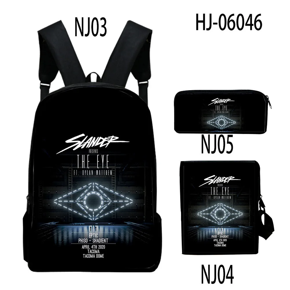 

Hip Hop Popular Cool SLANDER 3D Print 3pcs/Set pupil School Bags Laptop Daypack Backpack Inclined shoulder bag Pencil Case