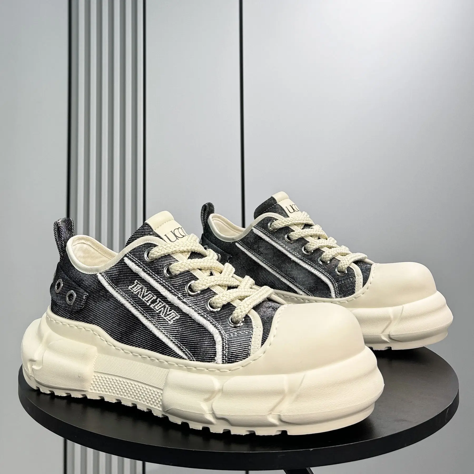 Board shoes men's 2026 new autumn breathable shoes men's dad shoes thick soled inner height casual shoes