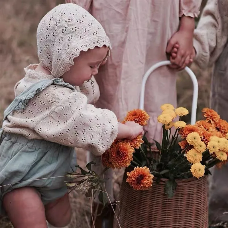 Kleinkind Mädchen Pullover stricken Herbst Kinder Baby lose Pullover stricken Winter ausgehöhlt Baby Mädchen Kleidung rund Kinder Baby außen – Detail 7