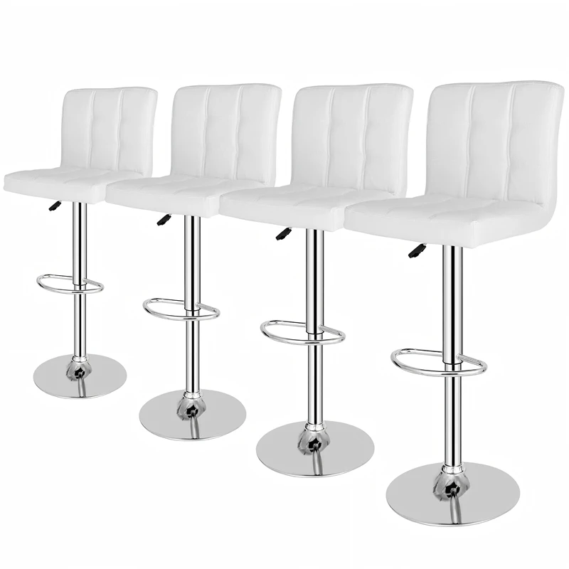 

Custom Modern Nordic Upholstered Bar High Chair Metal PU Leather Bar Stool