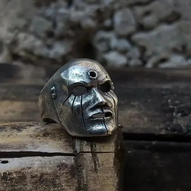 Máscara e Anel de Máscara para Homens, Europa e América, Dominador, Rock, Gótico, Motocicleta, Legal, Bonito, Retro, Jóias na Moda