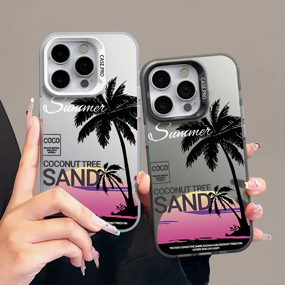Für iPhone 16 17 Pro Max Hüllen iPhone 11 12 13 ProMax 14 15 Plus 8 XS XR Stoßfeste IMD-Hüllen Strand Kokospalmen Landschafts-Case – Detail 19