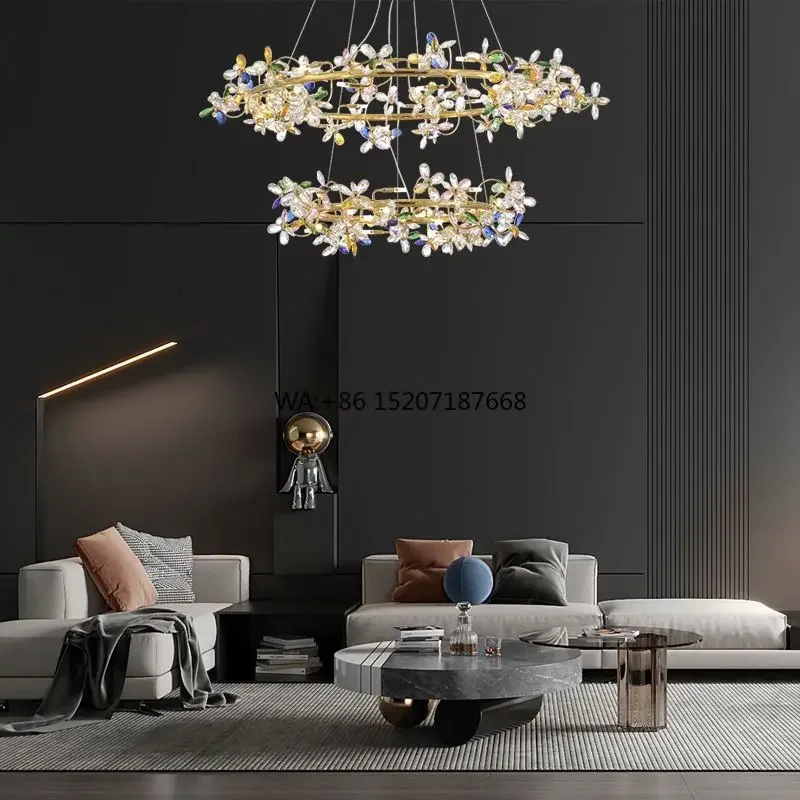 Italian Branch Crystal  Living Room  Room Lamp Firefly Simple Bedroom Villa Lamps