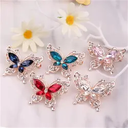 Luxury Rhinestone Crystal Butterfly Brooches For Women Fashion Diamond Metal Pin Clothes Accessories Wedding Party Jewelry Gifts