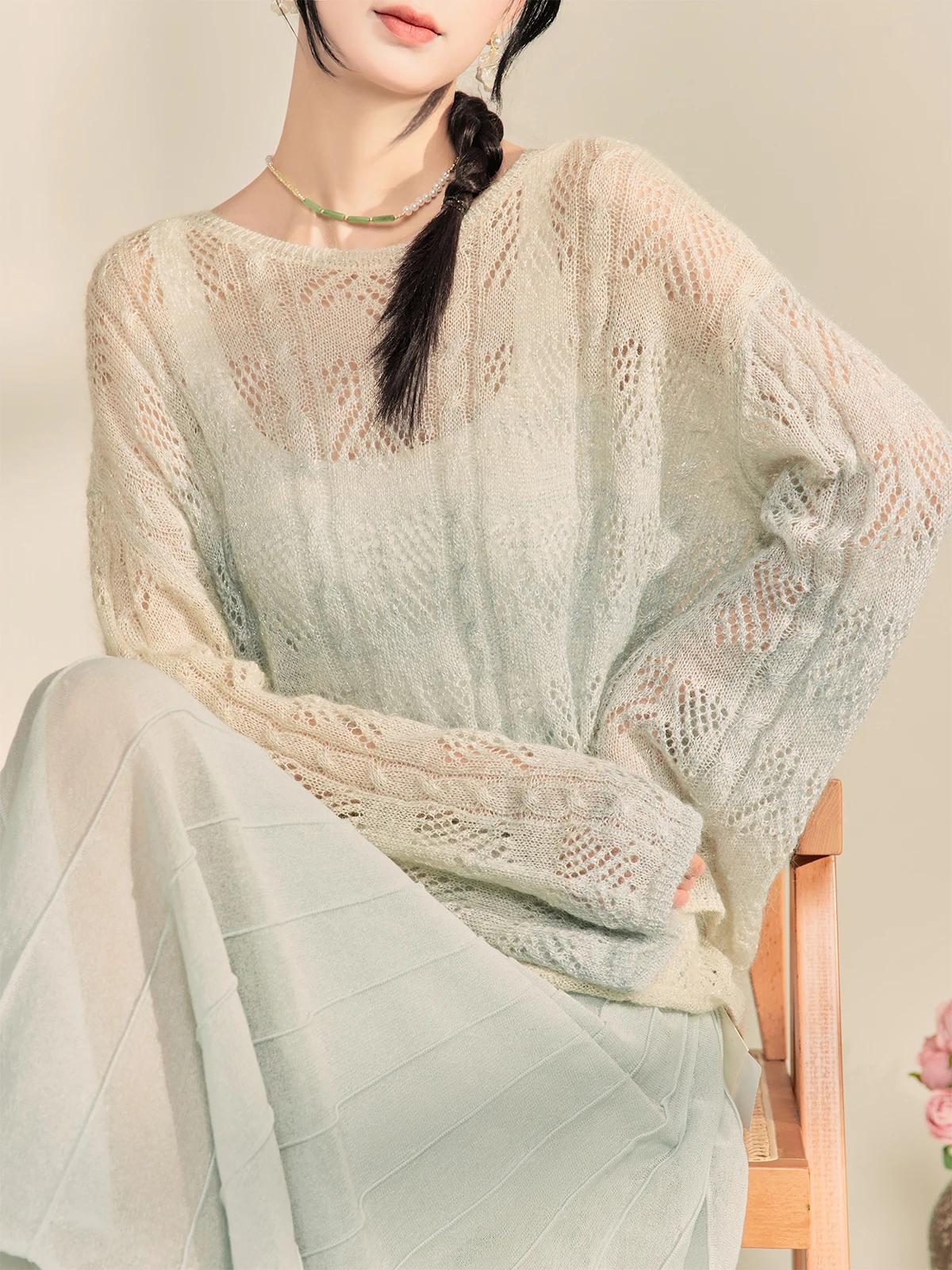 

Невозрастной вязаный свитер и юбка Flowing Era ранней осени, комплект из двух предметов, длинная толстовка с капюшоном Sve Sle Faionable, женская...