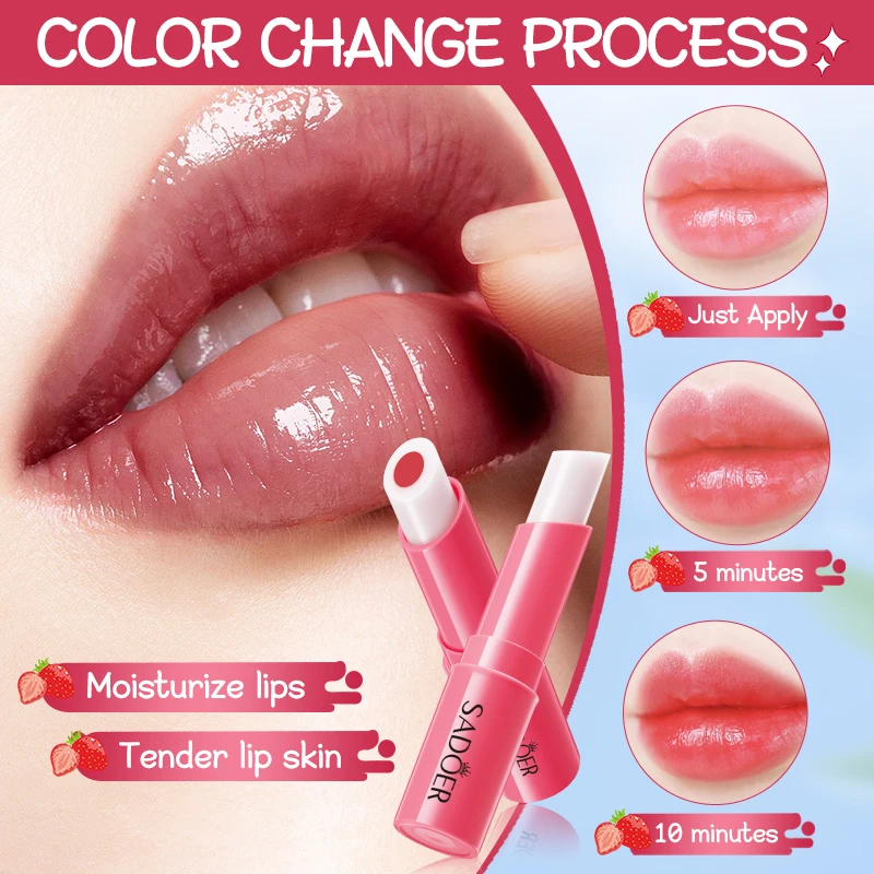 

Strawberry Sandwich Color-Changing Lipstick Long-Lasting Moisturizing Temperature-Activated Fade-Resistant Nourishing Cosmetic