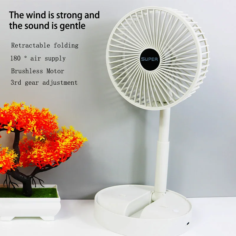 Innovative Folding Desk Fan with Adjustable Height and USB Charging