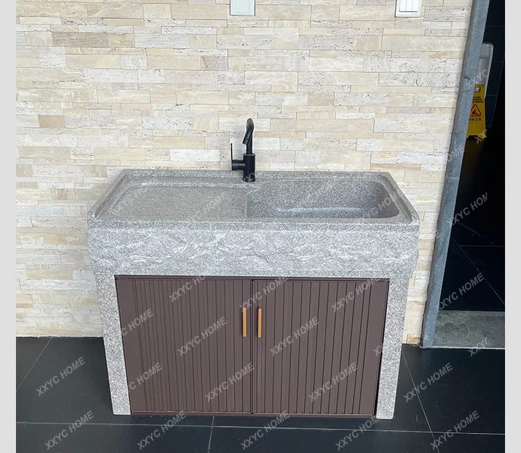 Bathroom Furniture Platform granite pool Outdoor sink with rubbing board Marble laundry pool Integrated washing basin