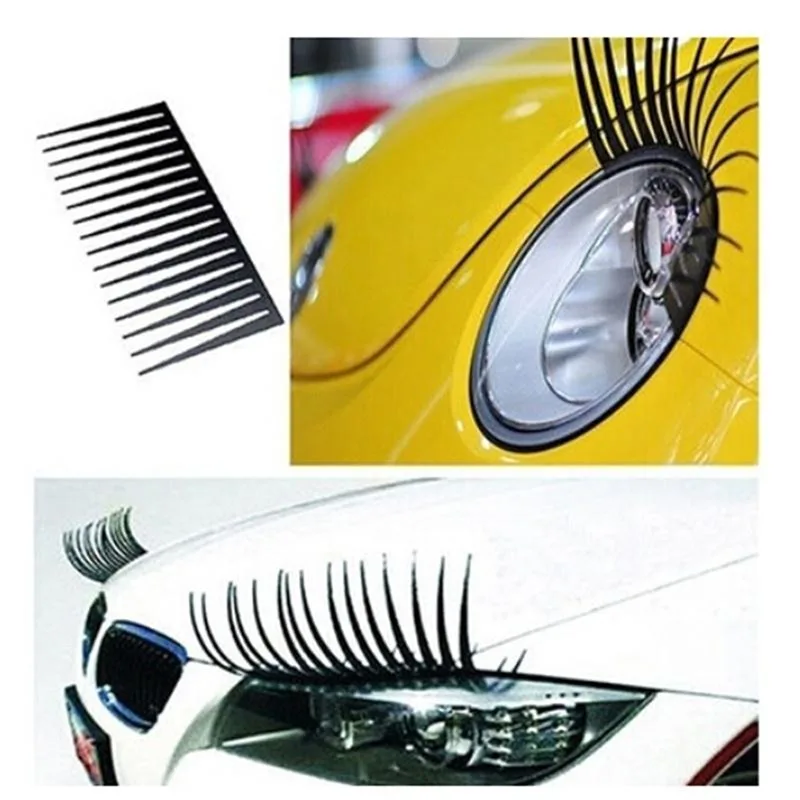 3D Charming Black False Eyelashes Fake Eye Lash Sticker Car Headlight Decoration Funny Decal 1Pair