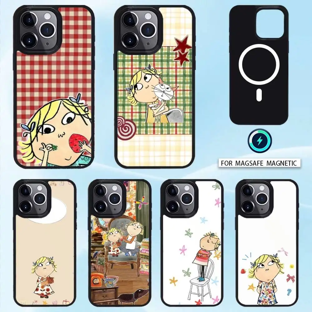 

C-Charlie And L-Lola Anime Phone Case For iPhone17,16,15,14,13,12,11 Plus,Pro Max Magnetic For Magsafe Wireless Charging